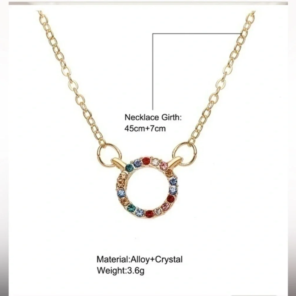 🆕 Multi Colored Rhinestone Necklace